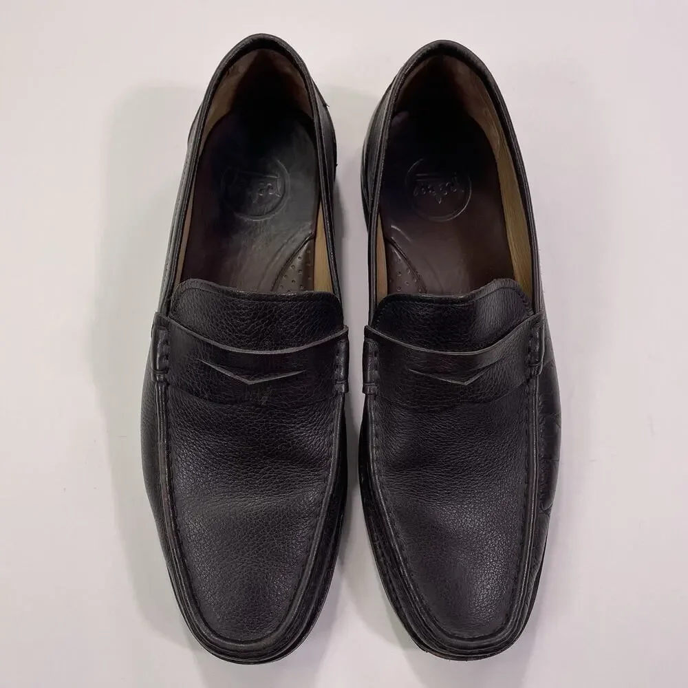 Men’s Peter Millar Crown Hyperlight Leather Brown Penny Loafer Size 10.5M Driver